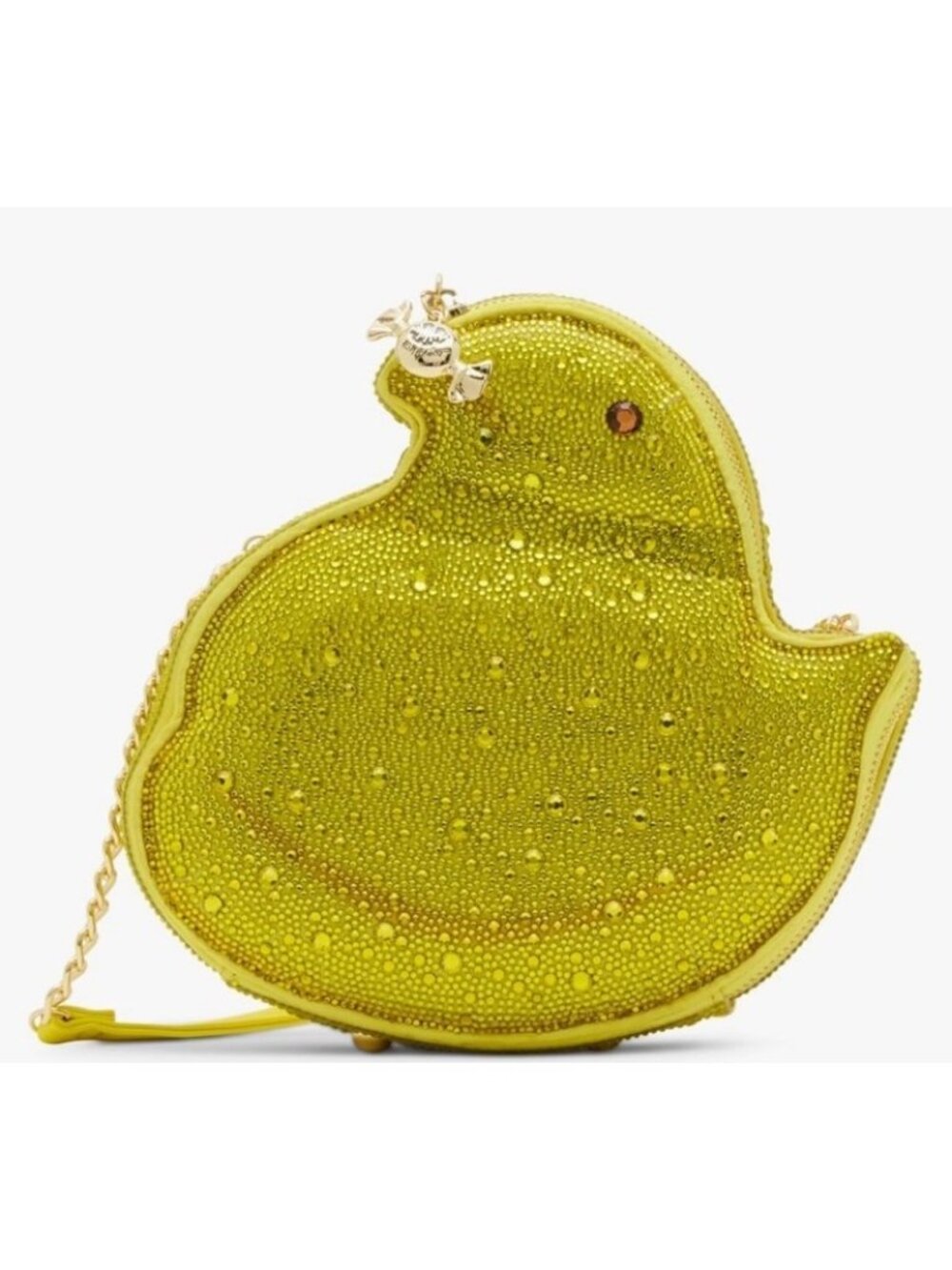 Betsey Johnson Kitsch Peeps Yellow Chick Rhinestone Crossbody Bag NWT
